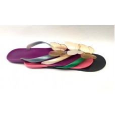 Шлепанцы-вьетнамки женские с цветком силикон цвета разные 0459КФМ